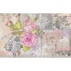 Wall mural retro card with roses in vintage style Wall mural retro card with roses in vintage style