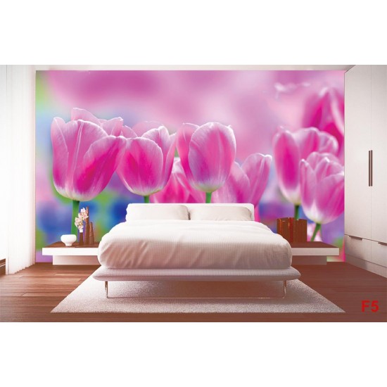 Wallpapers mural beautiful pink tulips Wallpapers mural beautiful pink tulips