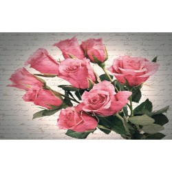 Wallpapers mural bouquet of roses vintage inscriptions