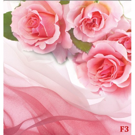 Wall mural pink roses on silk