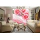 Wall mural pink roses on silk