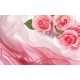 Wall mural pink roses on silk