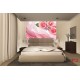 Wall mural pink roses on silk