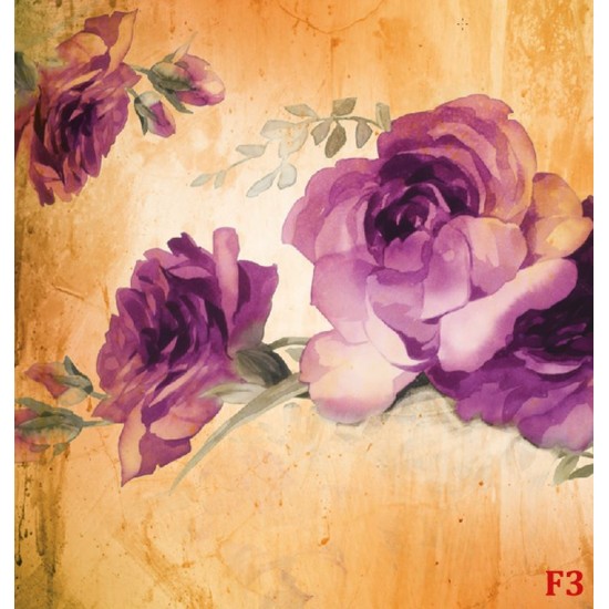 Wall murals painted composition with purple roses on background in 2 colors Wall murals painted composition with purple roses on background in 2 colors