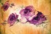Wall murals painted composition with purple roses on background in 2 colors