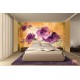Wall murals painted composition with purple roses on background in 2 colors Wall murals painted composition with purple roses on background in 2 colors