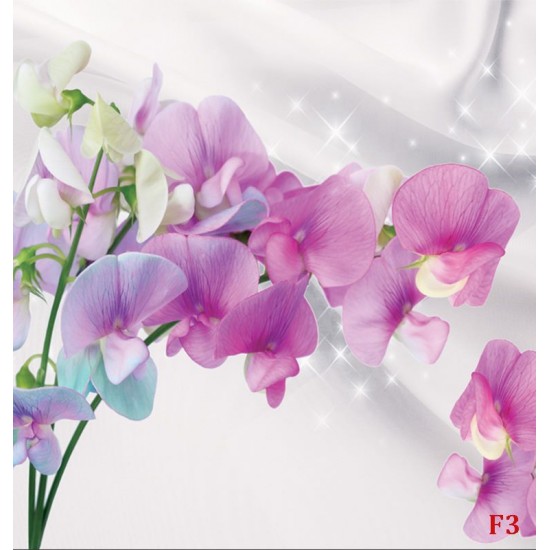 Wall murals branch colorful orchids delicate silk background Wall murals branch colorful orchids delicate silk background