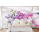 Wall murals branch colorful orchids delicate silk background Wall murals branch colorful orchids delicate silk background
