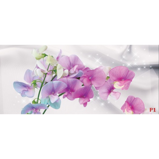 Wall murals branch colorful orchids delicate silk background Wall murals branch colorful orchids delicate silk background