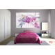 Wall murals branch colorful orchids delicate silk background Wall murals branch colorful orchids delicate silk background