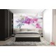 Wall murals branch colorful orchids delicate silk background Wall murals branch colorful orchids delicate silk background