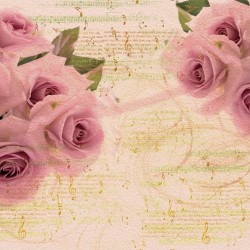 Wallpapers pink roses vintige style with notes