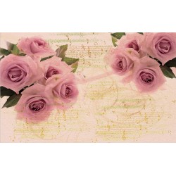 Wallpapers pink roses vintige style with notes
