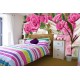 Wall murals painted pink roses a mirror image Wall murals painted pink roses a mirror image