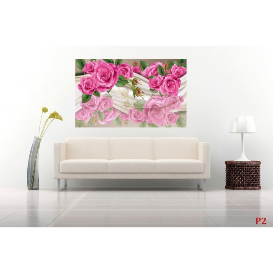 Wall murals painted pink roses a mirror image Wall murals painted pink roses a mirror image