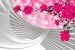 Photo murals composition with pink roses and spiral 3D
