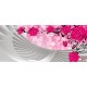 Photo murals composition with pink roses and spiral 3D