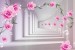 Photo murals 3d tunnel with pink roses with spectacular bubbles