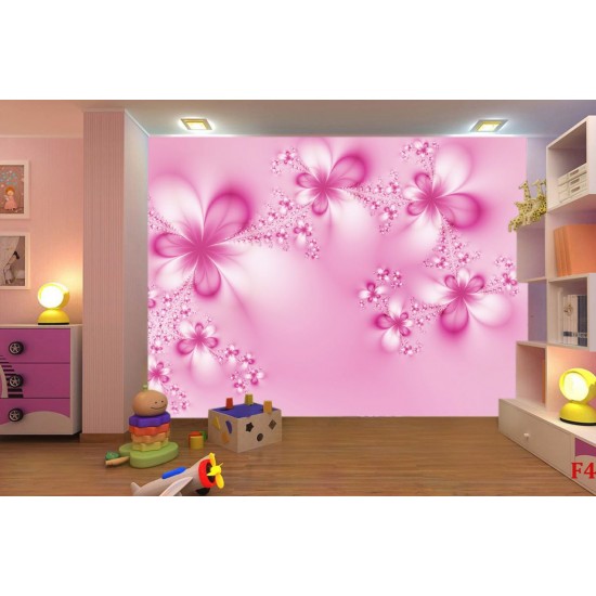 Wallpapers mural crystal flowers in pink