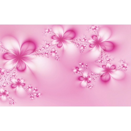 Wallpapers mural crystal flowers in pink