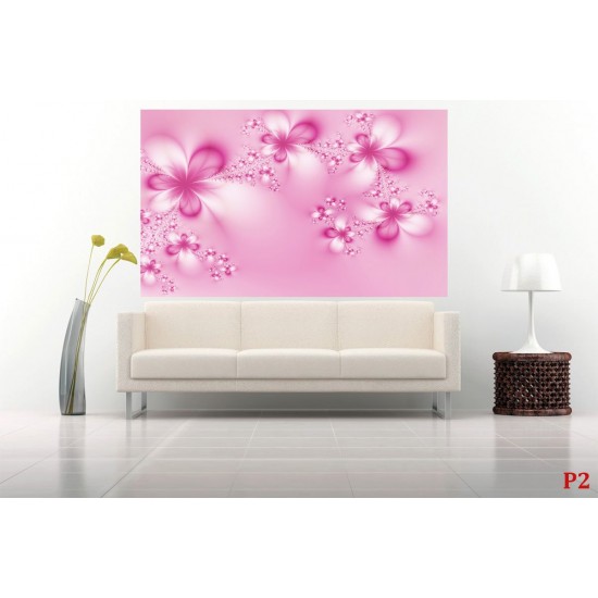 Wallpapers mural crystal flowers in pink