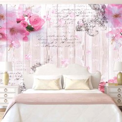 Photo murals vintage wood-based composition with spring color Photo murals vintage wood-based composition with spring color