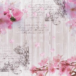 Photo murals vintage wood-based composition with spring color