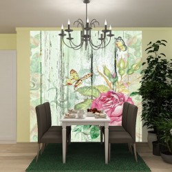 Wall mural vintage art style flower Wall mural vintage art style flower
