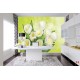 Photo murals bouquet of white tulips brilliant green background Photo murals bouquet of white tulips brilliant green background