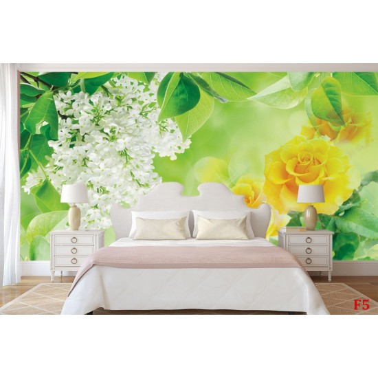 Photo murals color combination of white and lilac and roses Photo murals color combination of white and lilac and roses