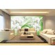 Wall murals white orchids on an abstract green background Wall murals white orchids on an abstract green background