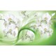 Wall murals white orchids on an abstract green background Wall murals white orchids on an abstract green background