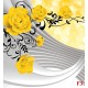 Photo murals composition with yellow roses and spiral 3D