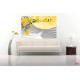 Photo murals composition with yellow roses and spiral 3D