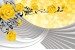Photo murals composition with yellow roses and spiral 3D