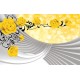 Photo murals composition with yellow roses and spiral 3D