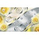 Photo mural modern abstraction with yellow metallic roses Photo mural modern abstraction with yellow metallic roses