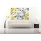 Photo mural modern abstraction with yellow metallic roses Photo mural modern abstraction with yellow metallic roses