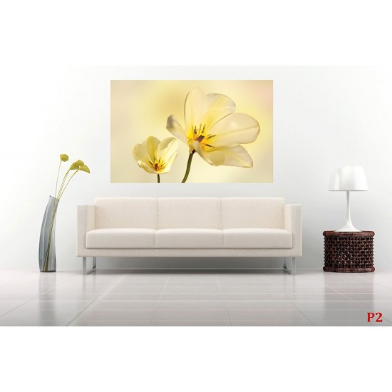 Wallpapers mural gentle flowers in yellow