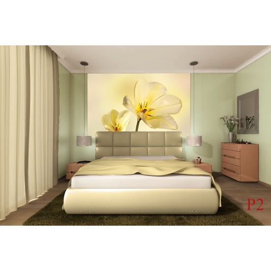 Wallpapers mural gentle flowers in yellow