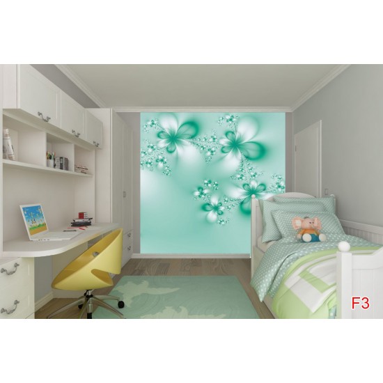 Wallpapers mural crystal flowers in green Wallpapers mural crystal flowers in green