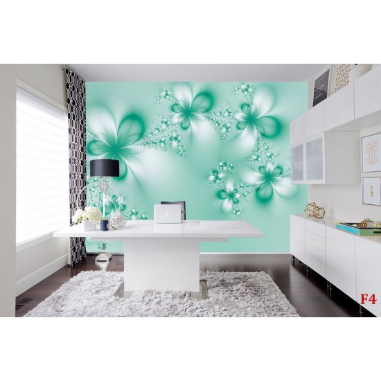 Wallpapers mural crystal flowers in green Wallpapers mural crystal flowers in green