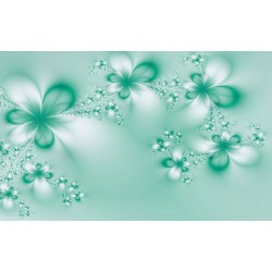 Wallpapers mural crystal flowers in green