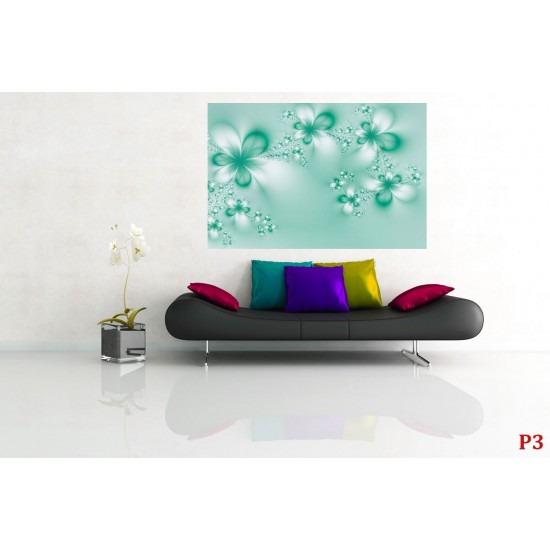 Wallpapers mural crystal flowers in green Wallpapers mural crystal flowers in green