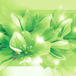 Wall mural composition lilium in green
