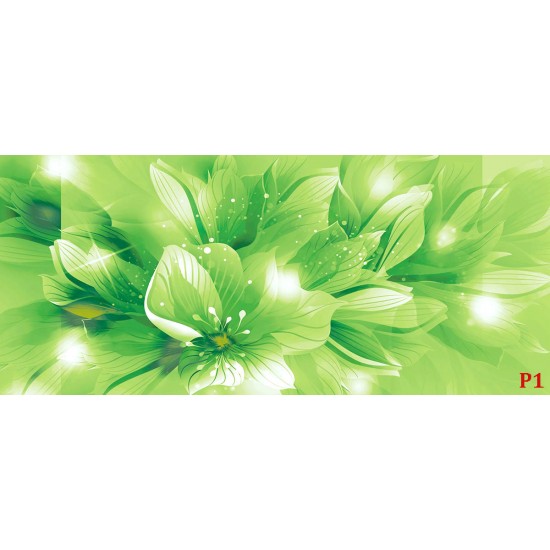 Wall mural composition lilium in green