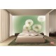 Wallpapers mural small delicate dandelion in green