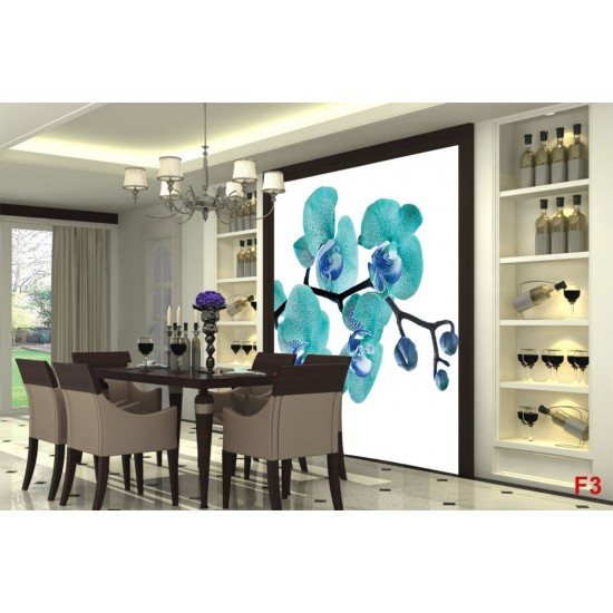 Wall mural spotted branch blue orchid Wall mural spotted branch blue orchid