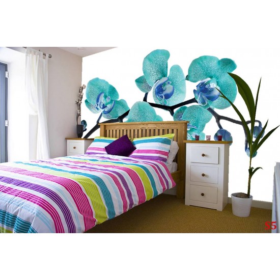 Wall mural spotted branch blue orchid Wall mural spotted branch blue orchid