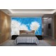 Wall murals delicate dandelions on blue and purple background - 2 colors Wall murals delicate dandelions on blue and purple background - 2 colors